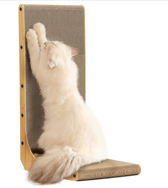猫 爪とぎ L字型 大型猫用 高さ60cm 5層強化ダンボール 縦横爪とぎボード 安定設計 幅40×奥行24×高さ60cm