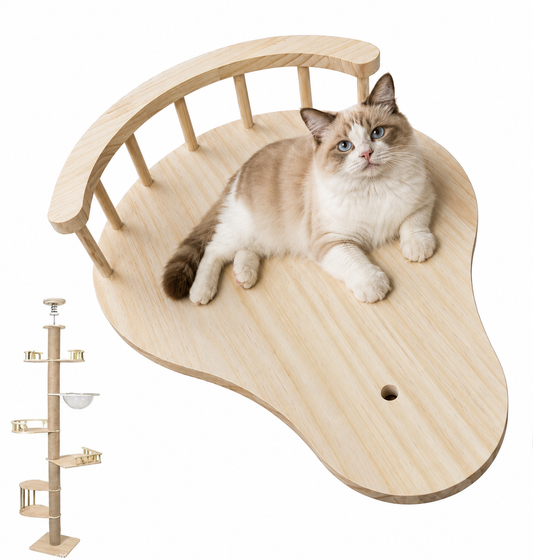 猫用 木製キャットベッド キャットタワー用 休憩台 30×40cm 取り付け簡単