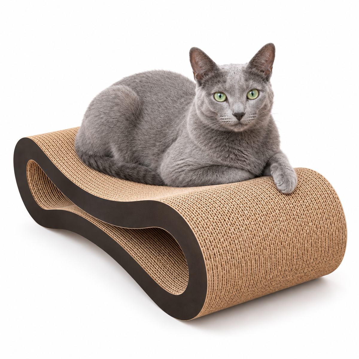 ねこらぼ 猫用爪とぎベッド|曲線型 ダンボール製 2WAY くつろぎベッド