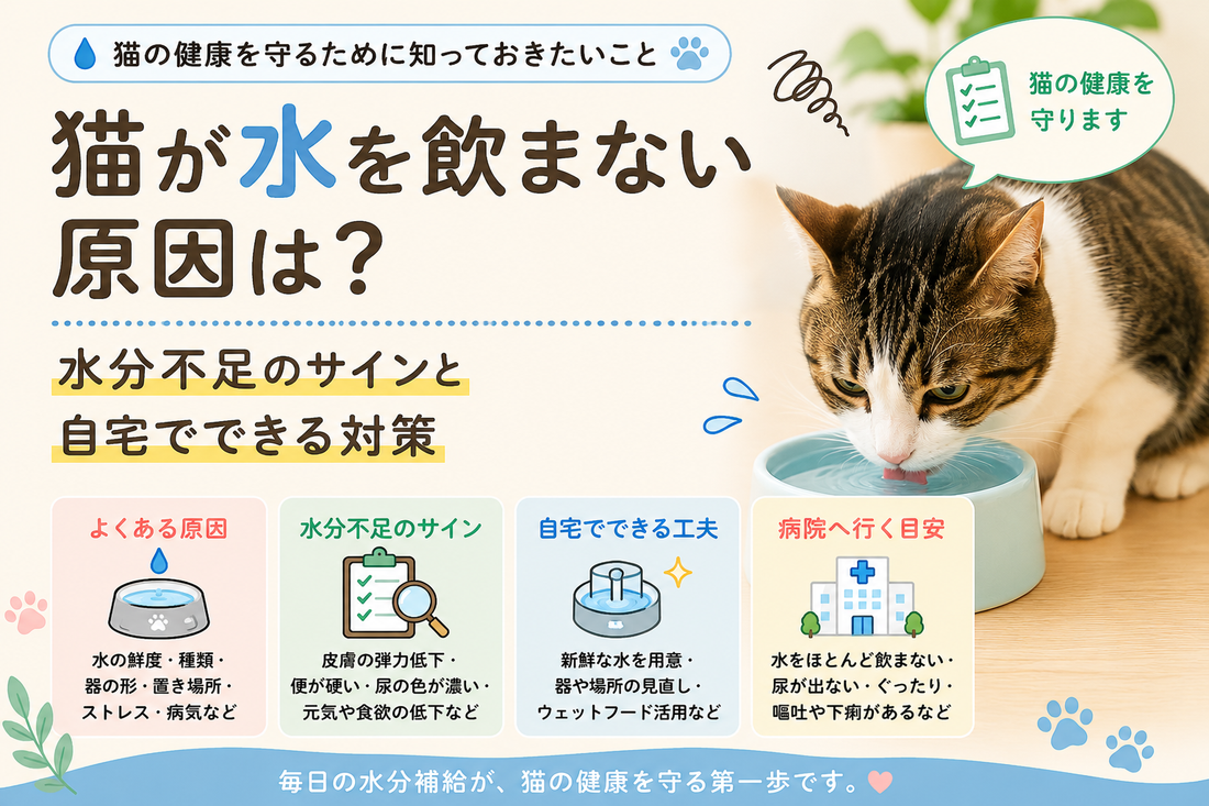 猫が水を飲まない原因は？水分不足のサインと自宅でできる対策
