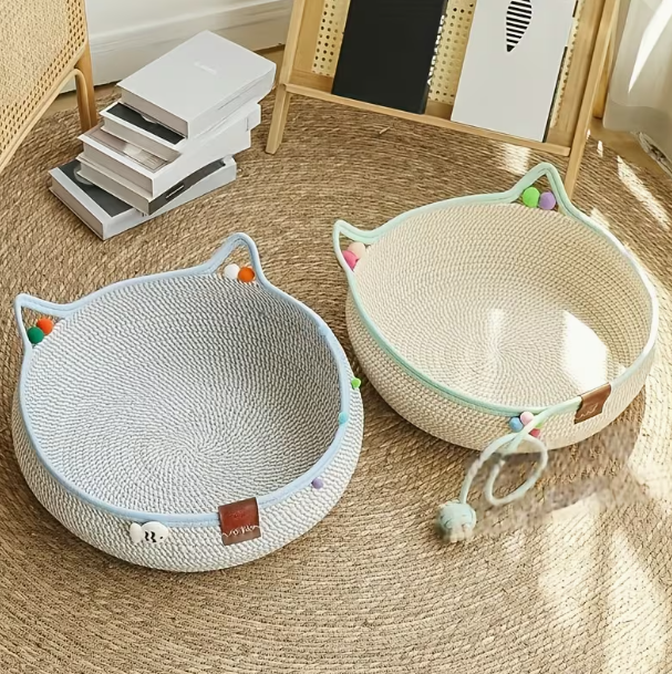 猫耳デザイン くつろぎキャットベッド｜包まれる丸型フォルム・おしゃれな猫用ベッド
