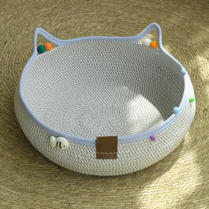 猫耳デザイン くつろぎキャットベッド｜包まれる丸型フォルム・おしゃれな猫用ベッド