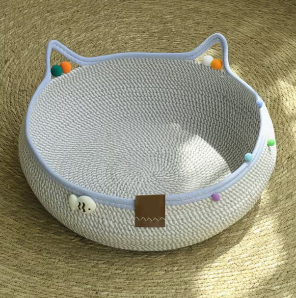 猫耳デザイン くつろぎキャットベッド｜包まれる丸型フォルム・おしゃれな猫用ベッド