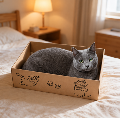 猫用 爪とぎボックス｜交換用コア付き ダンボール製 ベッド兼用
