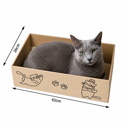 猫用 爪とぎボックス｜交換用コア付き ダンボール製 ベッド兼用