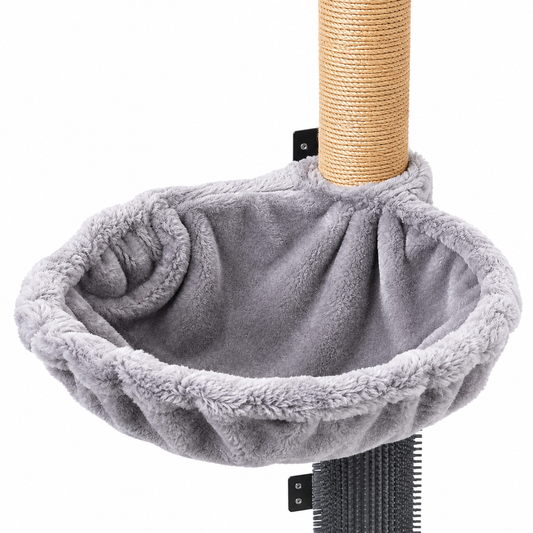 猫用 キャットタワー ハンモック グレー ふわふわボア ベッド 吊り下げ式 31×42cm 取り付け簡単