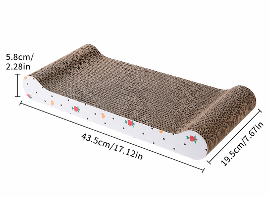 猫用 爪とぎベッド 段ボール製 ベッド一体型 高密度ダンボール 猫ソファ 爪研ぎ 長持ち 両面使用可能 43.5cm