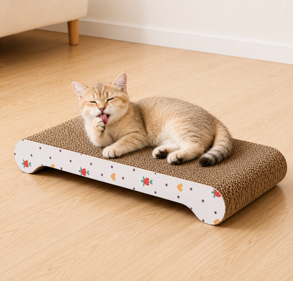 猫用 爪とぎベッド 段ボール製 ベッド一体型 高密度ダンボール 猫ソファ 爪研ぎ 長持ち 両面使用可能 43.5cm