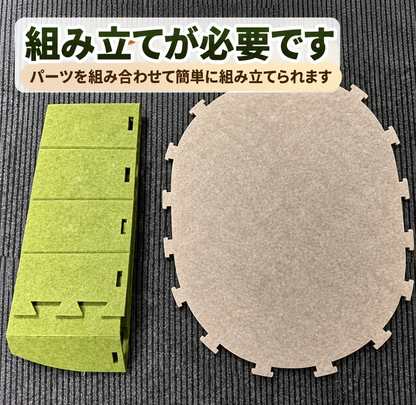 猫用フェルトベッド｜コーナー型・省スペース・囲い付き・ゆったりワイド52cm・グリーン